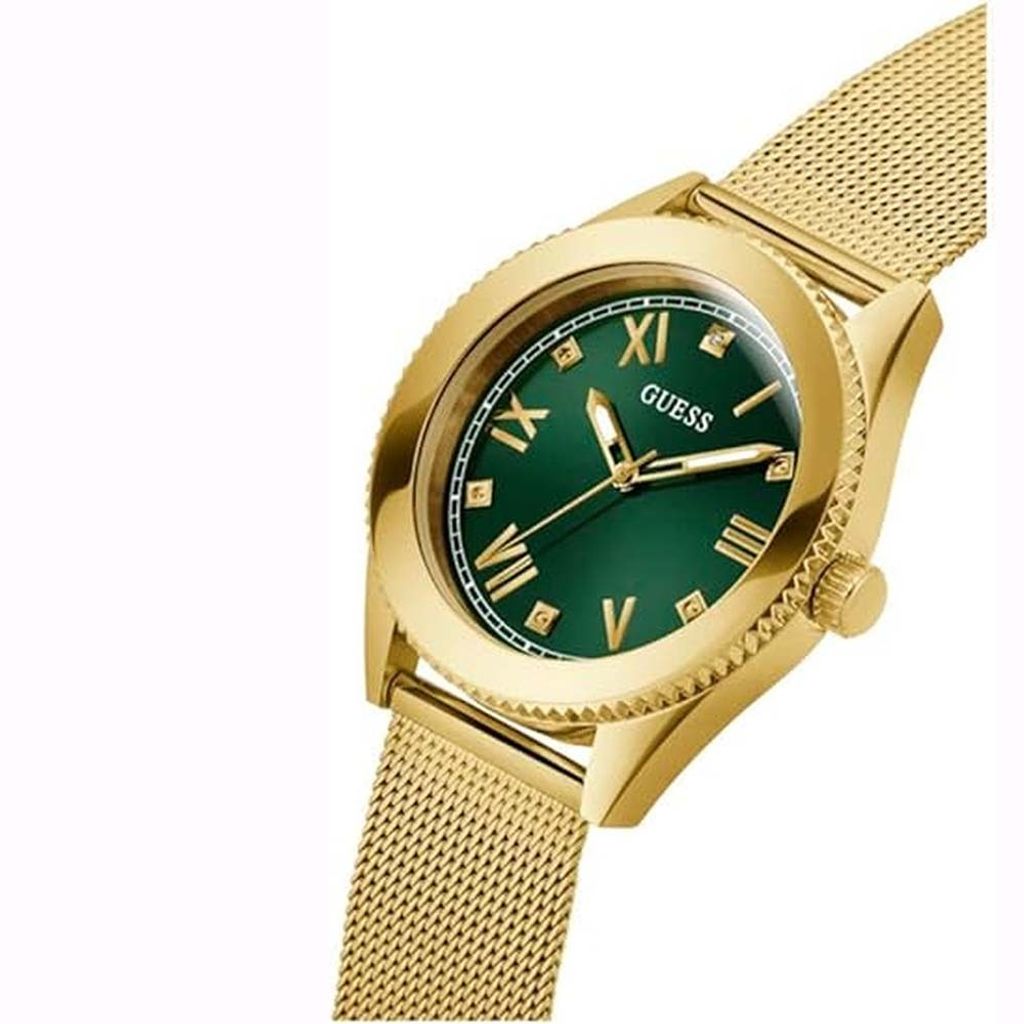 Guess Herren Armbanduhr Noble gold, grün GW0495G4