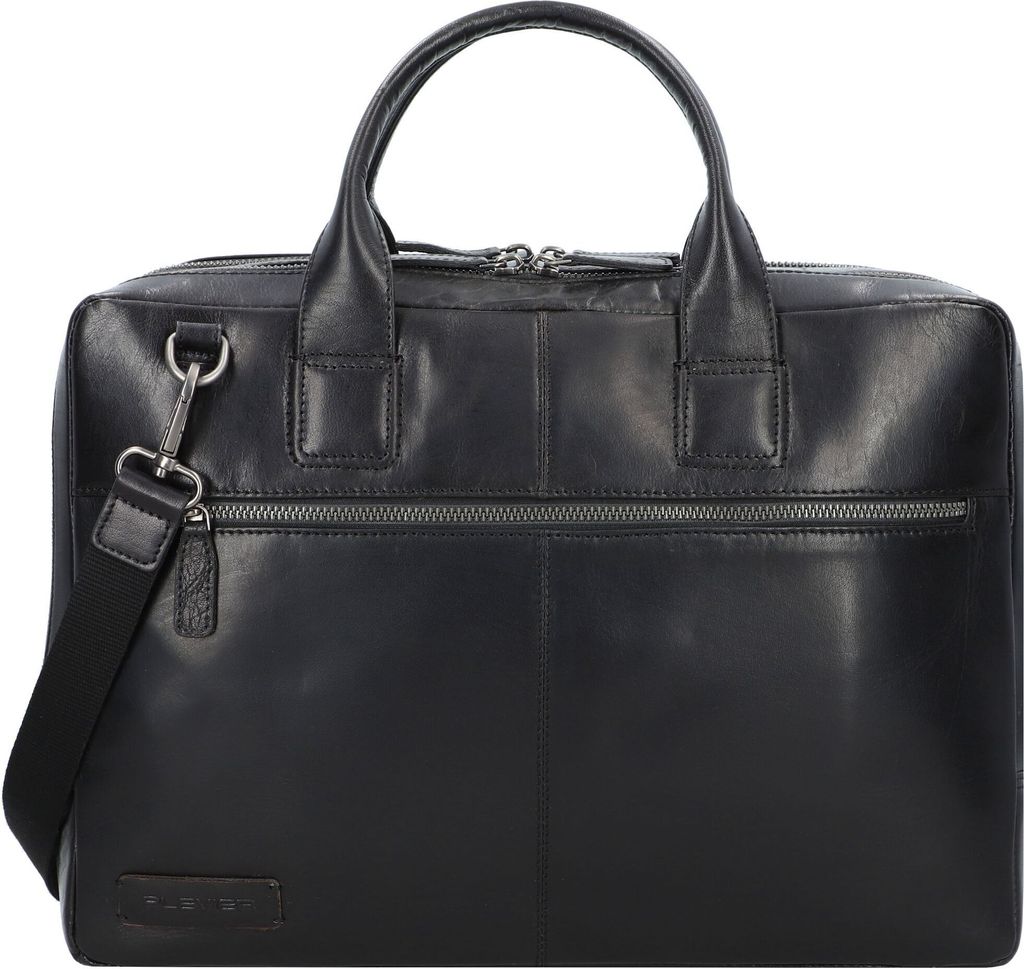 Plevier Rock Flint Aktentasche RFID Schutz Leder 41 cm Laptopfach