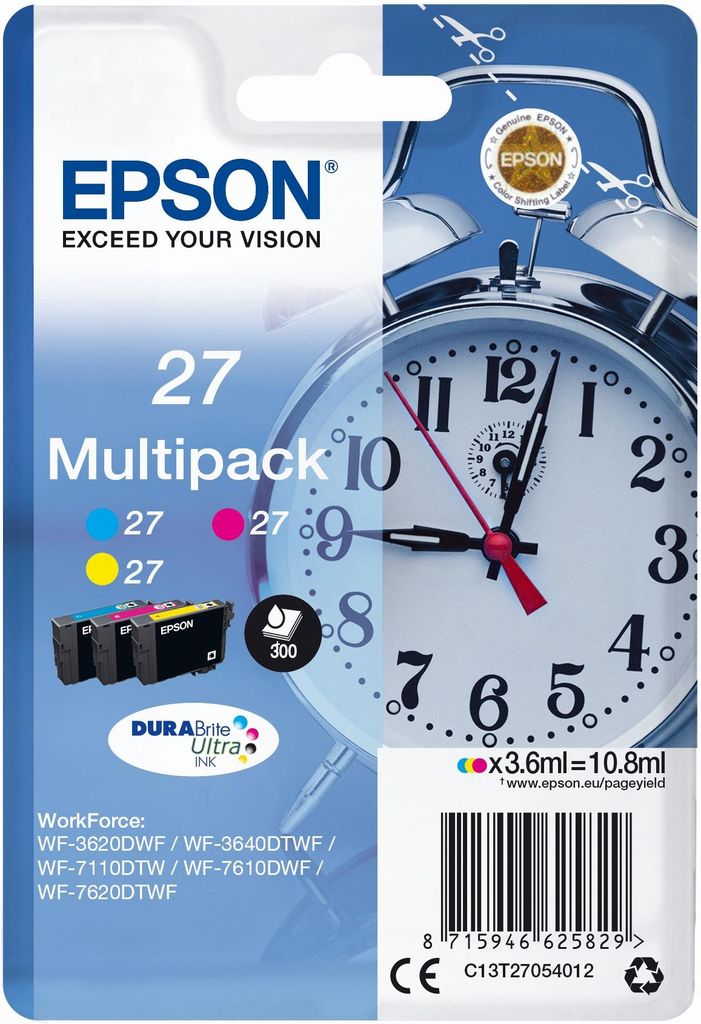 Epson Alarm clock Multipack 3-colour 27 DURABrite Ultra Obrázek produktu 