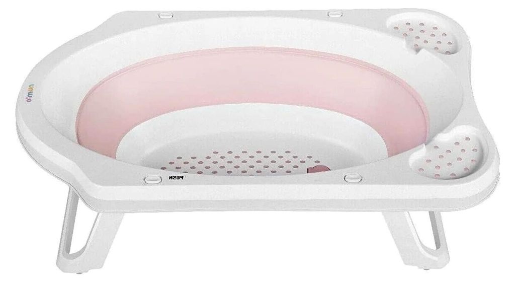 Faltbare Babywanne mit 33 Litern, Set mit Badewanneneinsatz, Haarwaschbecher und Eimer, für Babys von 0-6 Jahren, 82 x 48 x 23 cm