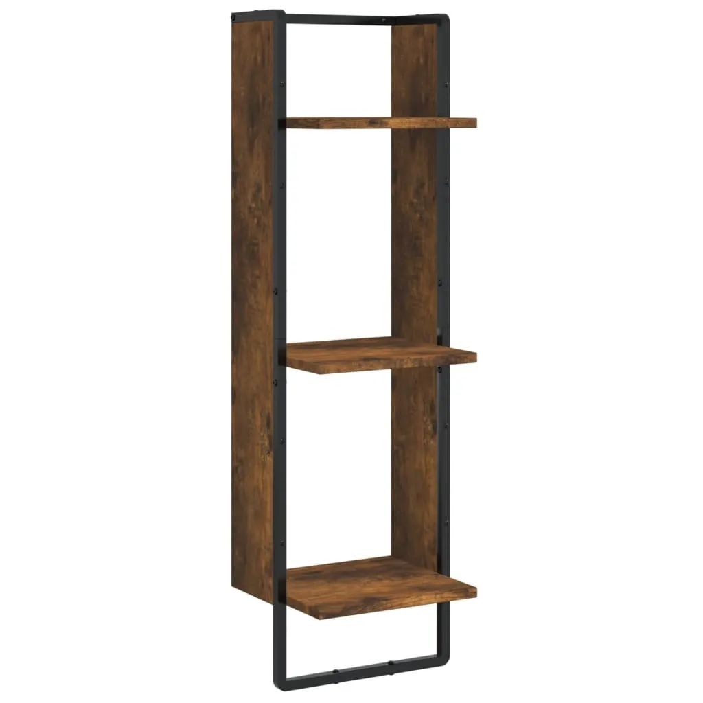 Scaffale a Muro Rovere Fumé 3 compartments 30x25x100 cm | Design Moderno