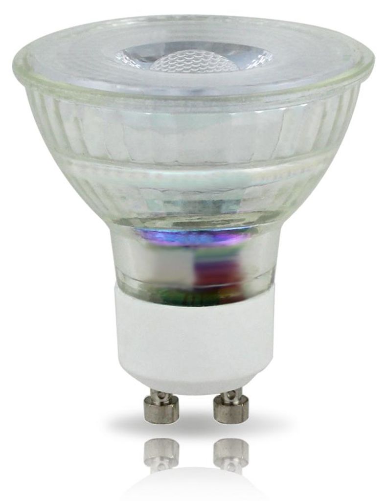 Reflector LED de alta calidad, vidrio, casquillo GU10, 5W Imagen del producto 