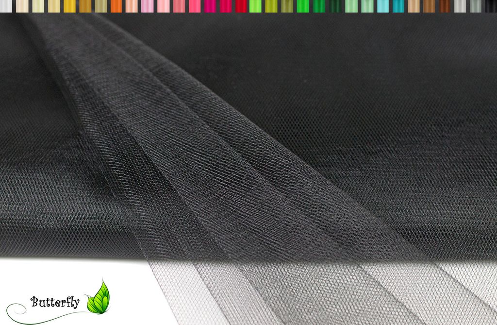 TÜLL Stoff 10m x 150cm, Farbauswahl:schwarz 030 Produktbild 