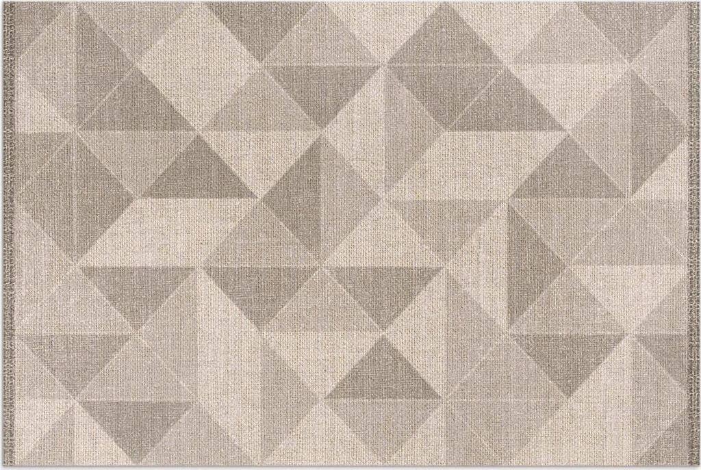 Dreiecke und Quadrate Stoffimitat – Vinylteppich – 100x150 cm – Outdoor Teppich – Terrasse – Wetterfest – Modern