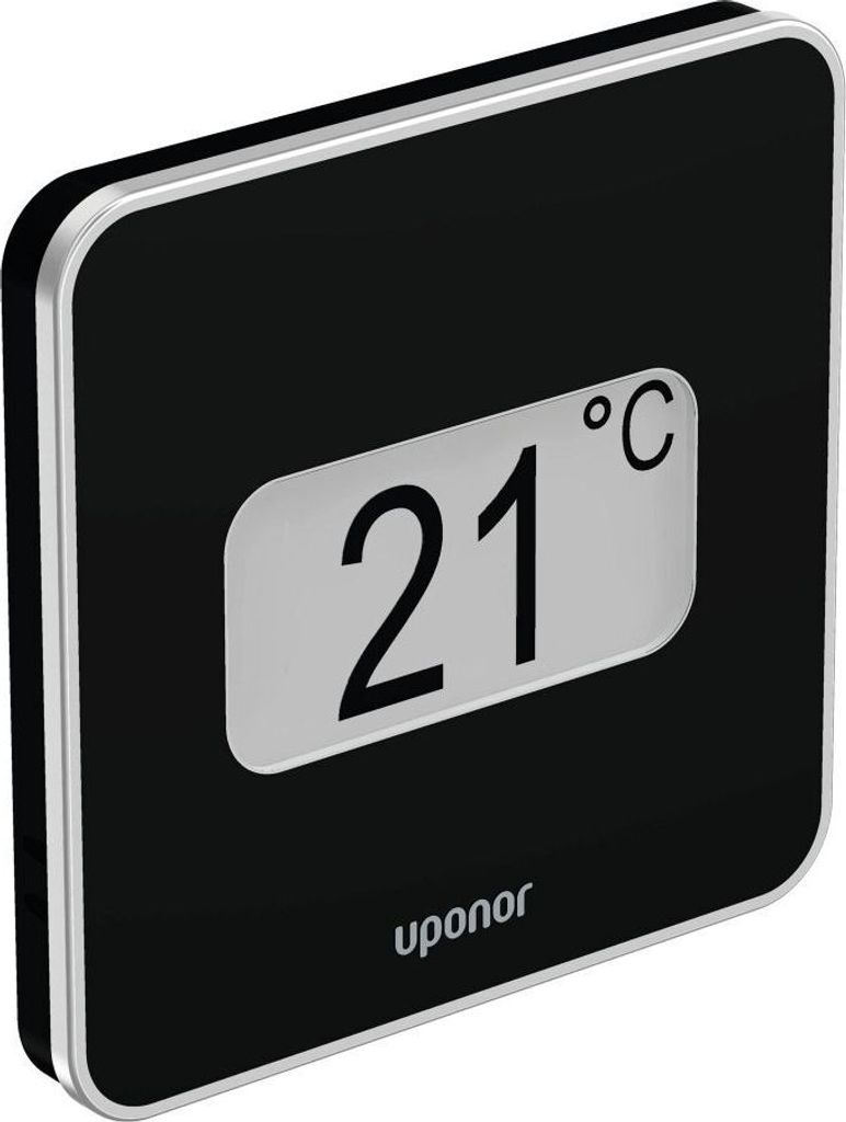 Uponor Smatrix Wave T-169 Raumthermostat mit Feuchtigkeitsfühler, funkgesteuert, schwarz, 1087817
