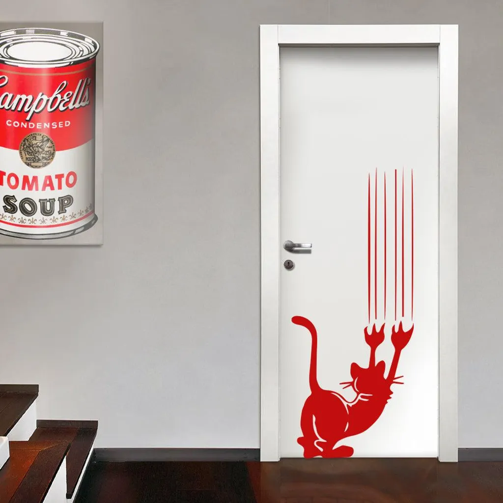 Décorer une Chambre avec l'Autocollant Mural CAT Rouge 55x130 cm Facile