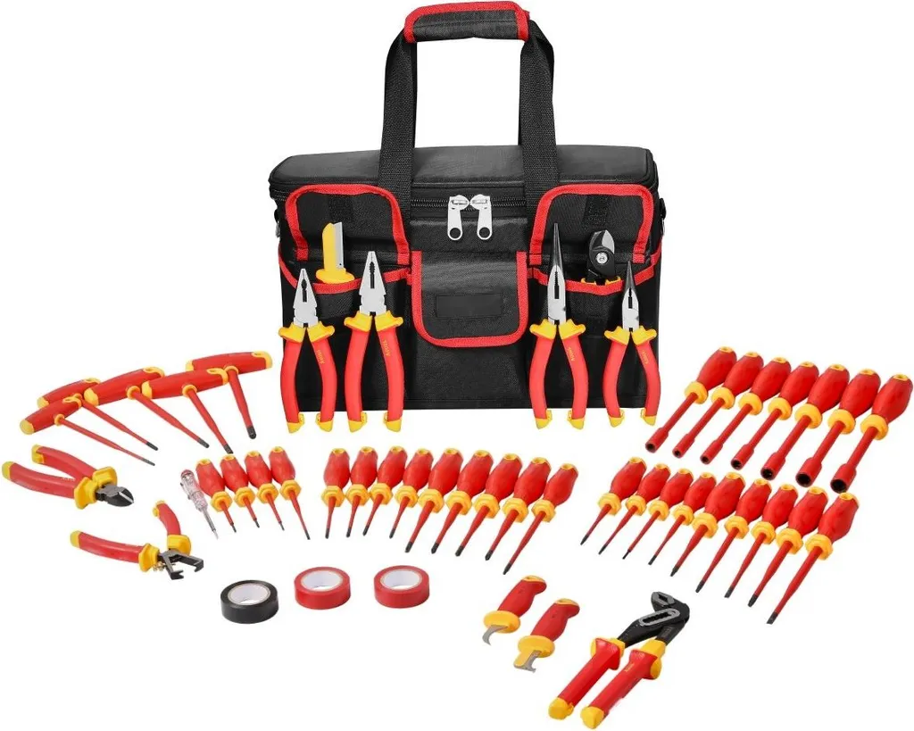Jeu de tournevis isolés 1000V et outils électricien complet 50 pièces