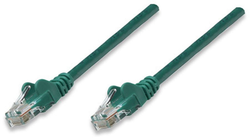 INTELLINET Patchkabel RJ45 U/UTP Cat5e 5.0m Hebelschutz grün