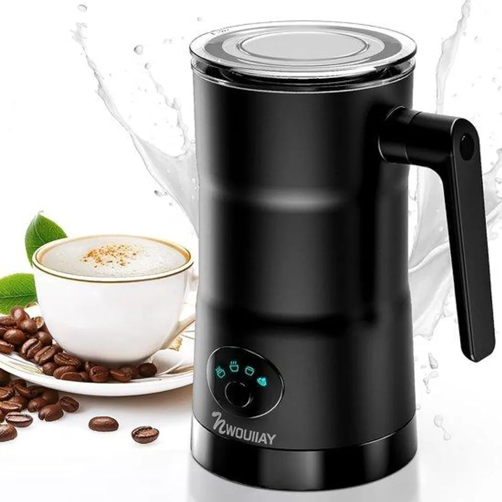 Machine à lait électrique 600W - Mousseur à lait 4-en-1 Noir Inox 500ml
