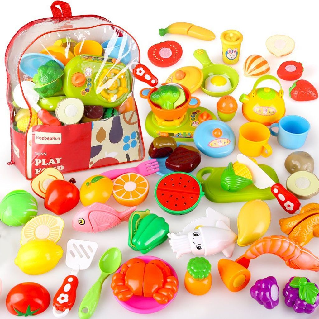 20 Lebensmittel Sets Plastik Schneiden Zubehör Kinderküche Spielküche Kaufladen 