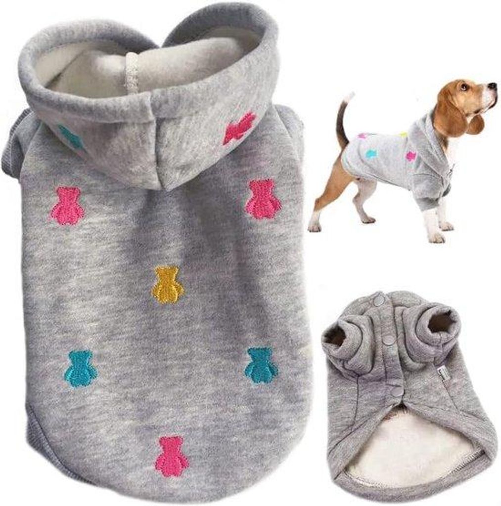 Hunde-Pullover für kleine Hunde und Haustiere, Wintermantel, grau