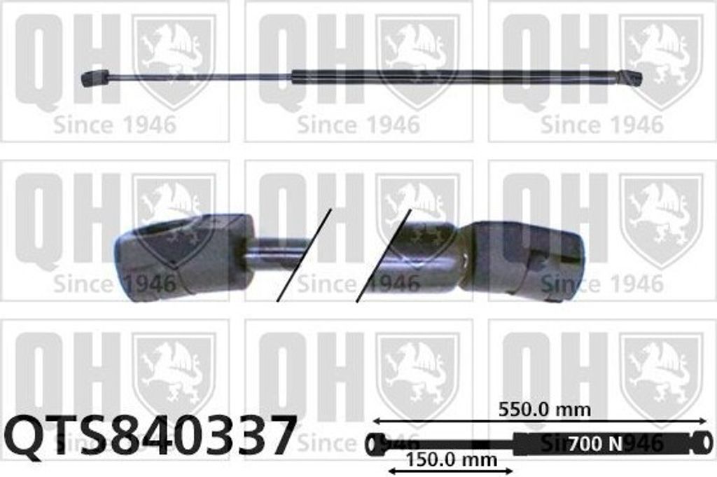 QUINTON HAZELL QTS840337 Gasfeder Heckklappendämpfer für HONDA Accord VI Limousine (CK, CG, CH, CF8) 550mm