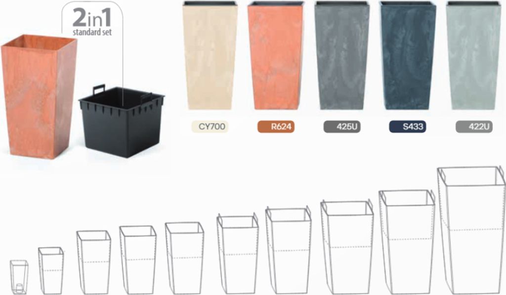 nabbi Doniczka plastikowa DURS325E 32,5 cm - ciemnoszara Zdjęcie produktu 5