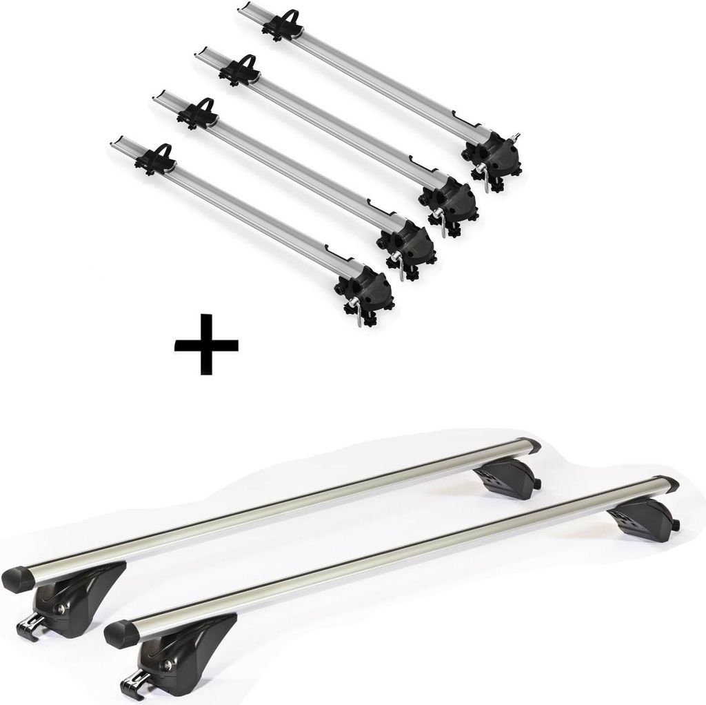 4x Fahrradträger Bike Pro + Dachträger/Relingträger VDP KING1 kompatibel mit für Seat Altea XL (5 Türer) ab 9