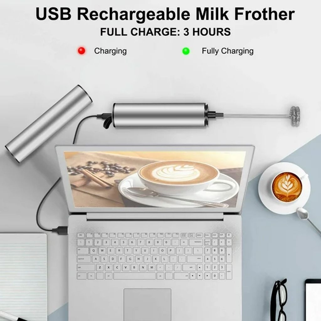 3 in 1 Milchaufschäumer Elektrischer Schneebesen USB Latte 3 in 1 Milchaufschäumer Elektrischer Schneebesen USB Latte