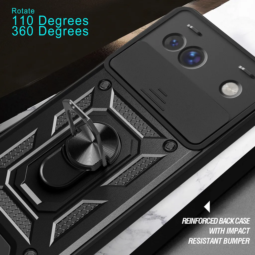 Custodia Slim Google Pixel 10 Pro Verde TPU Soft-Touch Ring Holder - 7