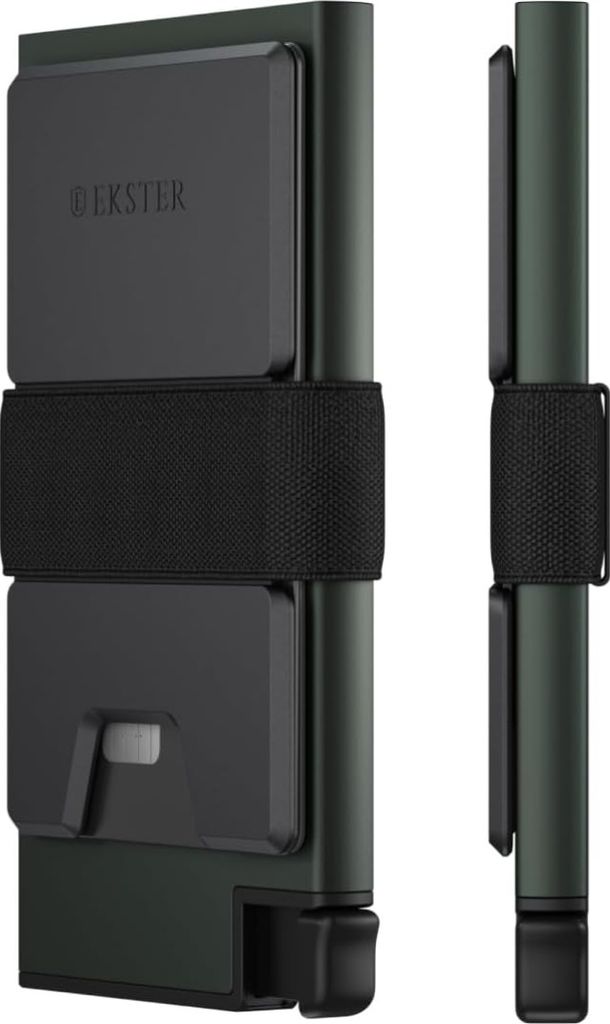 Ekster Aluminium Kartenhalter - Kartenhalter für 12 Karten - RFID Sperrung - Brieftasche Kartenhalter - Grünes Erz