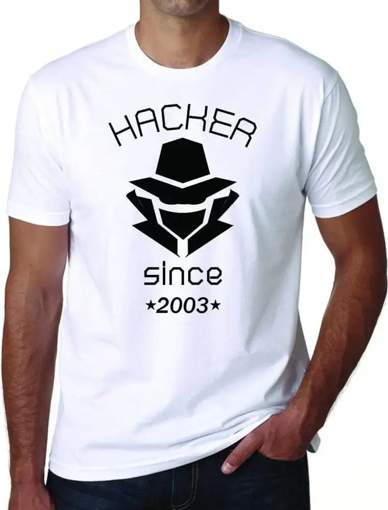 Herren Grafik T-Shirt Hacker seit 2003 – Hacker Since 2003 – Geschenk 21. Geburtstag Jahrestag 21 Jahre Jubiläum 21 Jährige Mann Jahrgang 200...