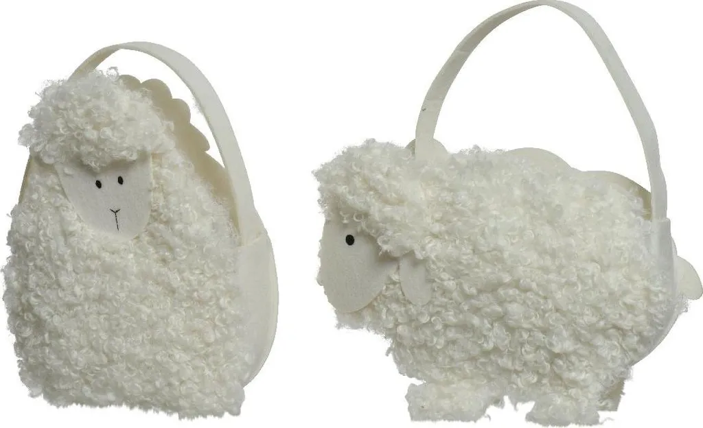 Petit sac de cours mouton peluche 28cm idéal pour école et sorties