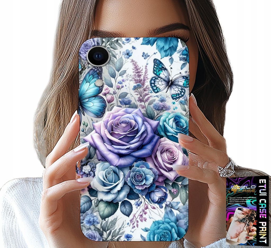 Etui Für Iphone Xr - Florale Muster Rosen Etui + Glas