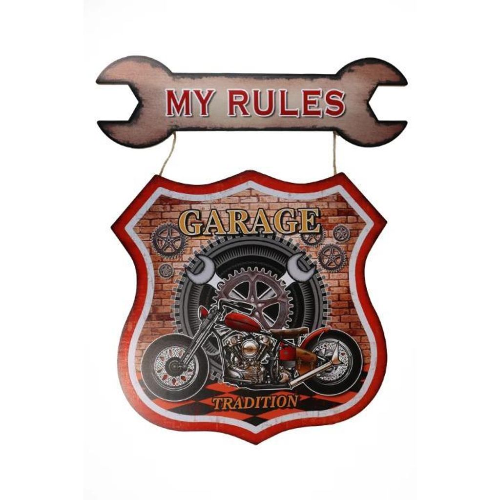 Wandschild - Wandschilder - Holzschilder - Garage Tradition - Holzschild - Holz Wandschild - Holzdekoration - Dekoration - Wohnzimmer Dekoration