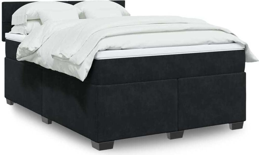 Maison Exclusive - Boxspringbett mit Matratze Schwarz 140x190 cm Samt