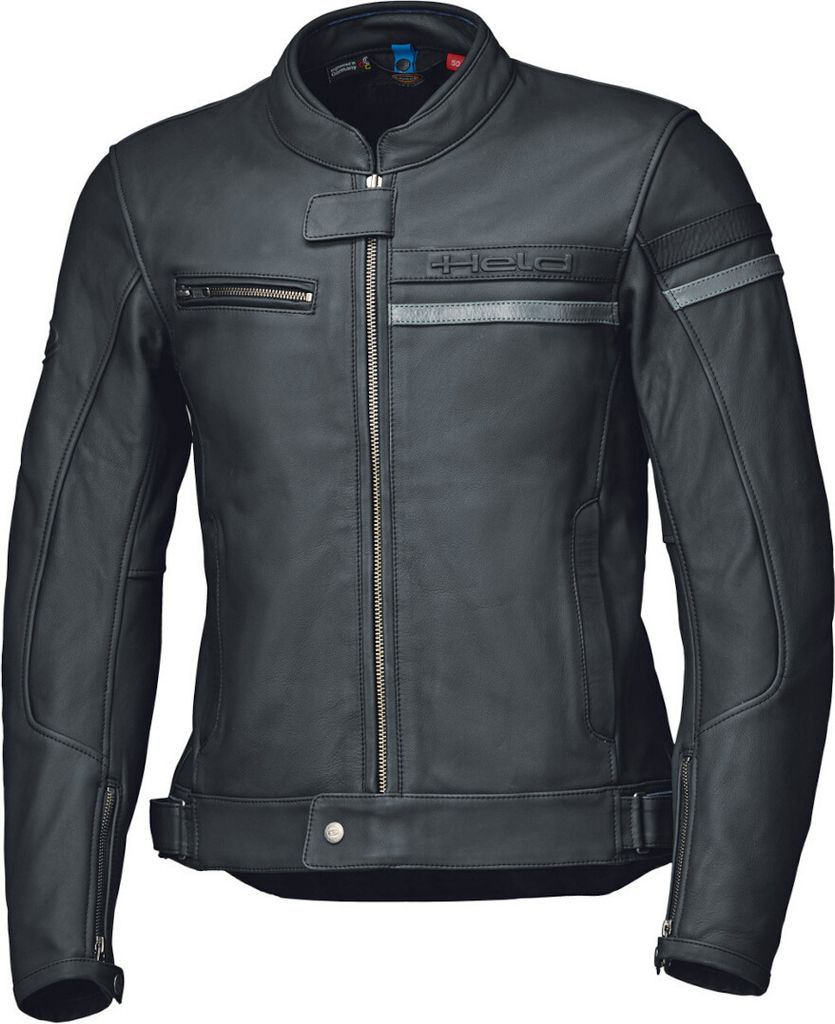 Held Midway Motorrad Lederjacke, schwarz/grau, 58