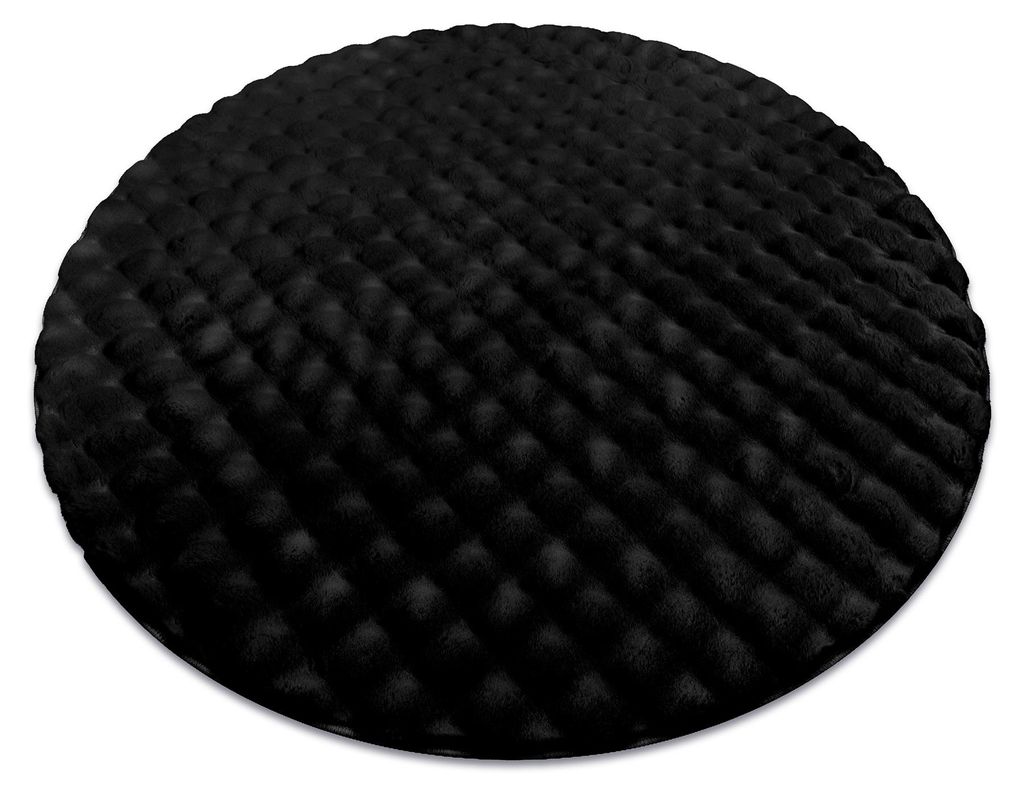 Tapis BUBBLE cercle noir 25 IMITATION DE FOURRURE DE LAPIN Image du produit 