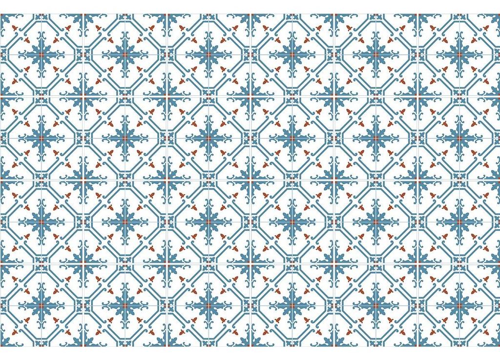 Wandfliesenaufkleber für Küche und Bad – 24 Zementfliesenaufkleber, Azulejos Julieta – 24 Aufkleber, 20 x 20 cm