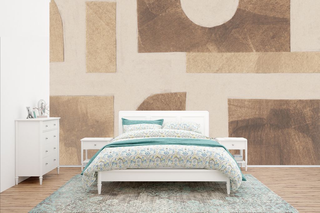 MuchoWow Fototapete für Wohnzimmer oder Schlafzimmer Wandtapete Vinyl Motivtapete Abstrakt - Puzzle - Formen - Farben - 400x240 cm - Gemustert