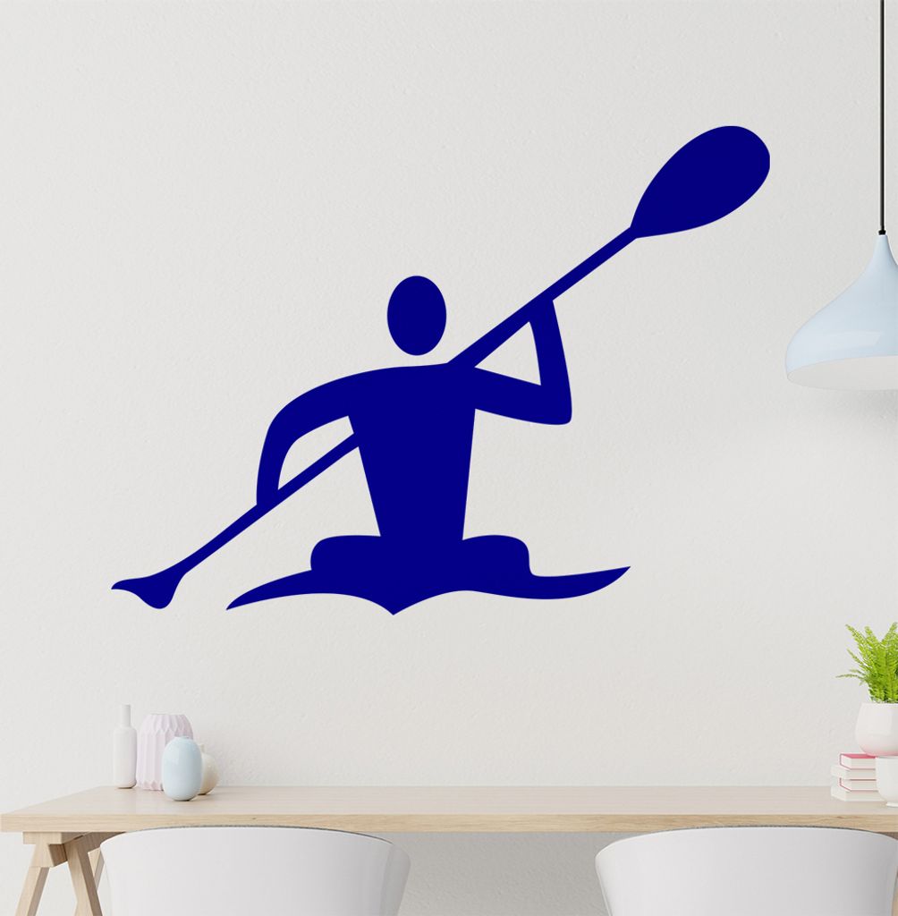 Paddeln Kanu Rudern Wandtattoo in 6 Größen - Wandaufkleber Wall Sticker - Dekoration, Küche, Wohnzimmer, Schlafzimmer, Badezimmer