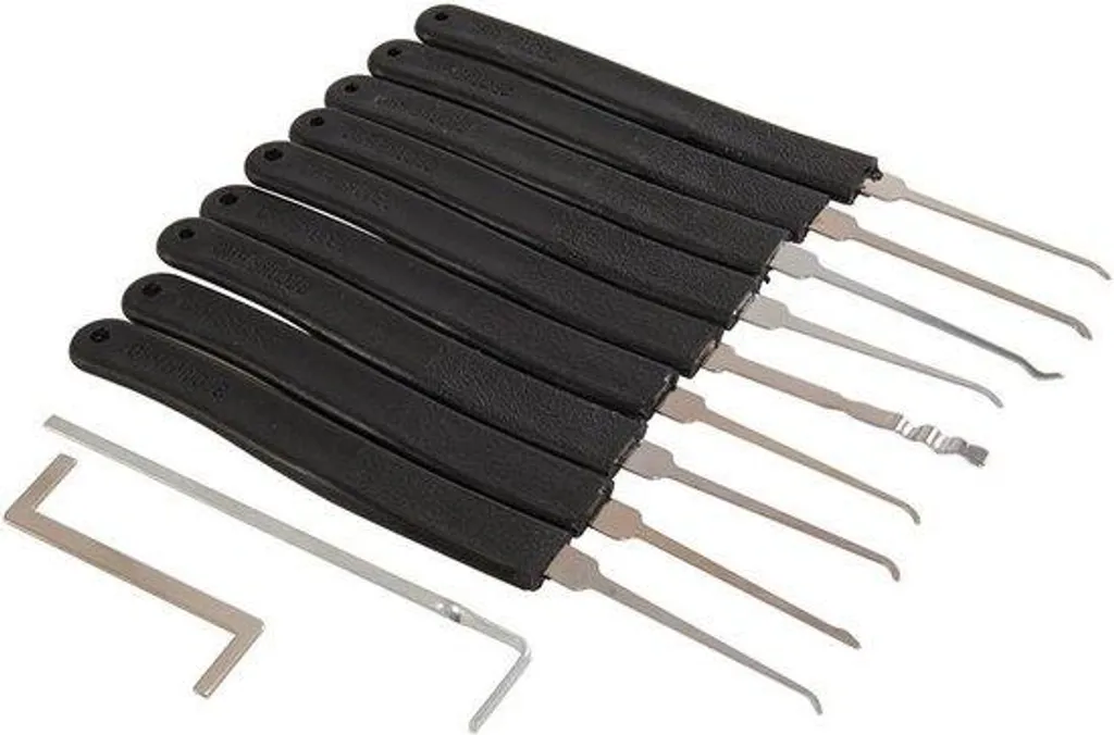 Kit de crochetage 11 outils de serrurier pour cylindre et cadenas Pro