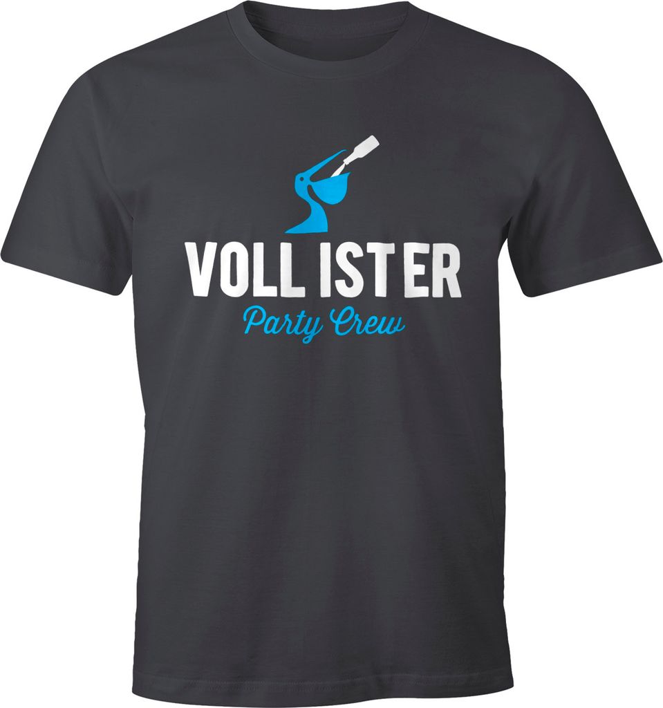 Lustiges Herren T-Shirt Vollister Bier Fun-Shirt Moonworks dunkelgrau M