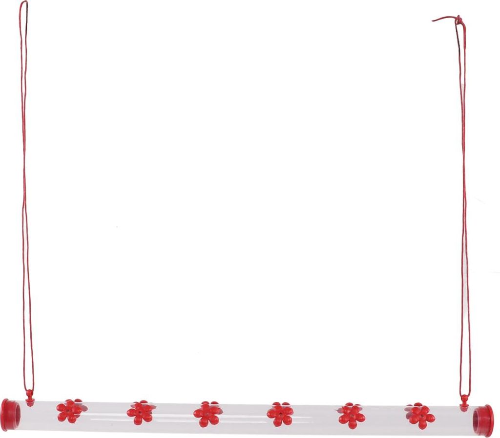 Hängendes Vogelfutterhaus mit langem Rohr, leicht zu reinigen, mit Blume für Deck, Terrasse, Garten, Innenhof, 53 x 5 x 5 cm