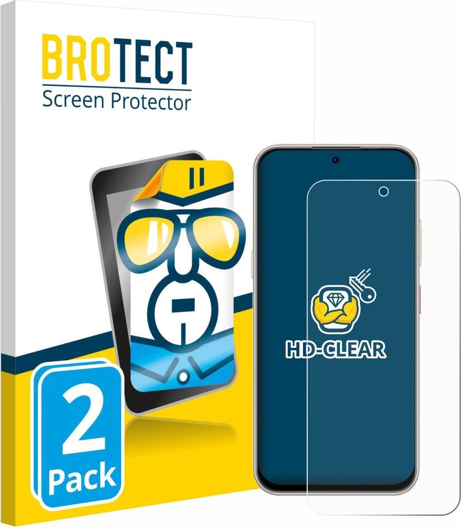 2x Für Nubia V80 Pro Schutzfolie BROTECT Displayschutz Display Schutz Folie Klar Transparent