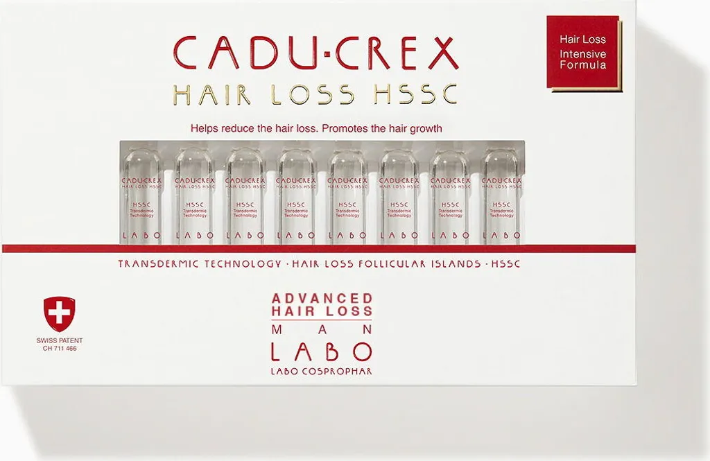 Stopper la Chute de Cheveux Homme avec CADU-CREX HSSC Avancée 20 Fioles
