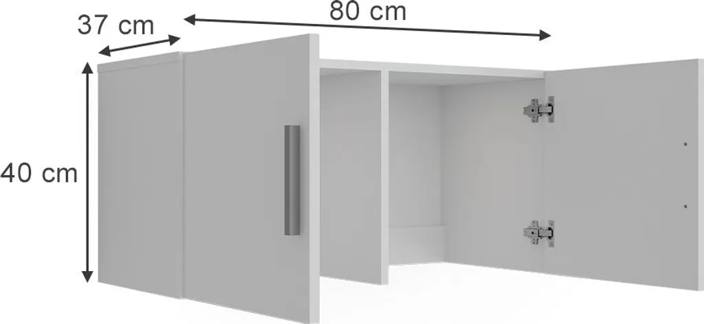 Optimisation Bureau avec le Module Vicco Ingo Blanc 80x40cm à 2 Portes Fermées - 2