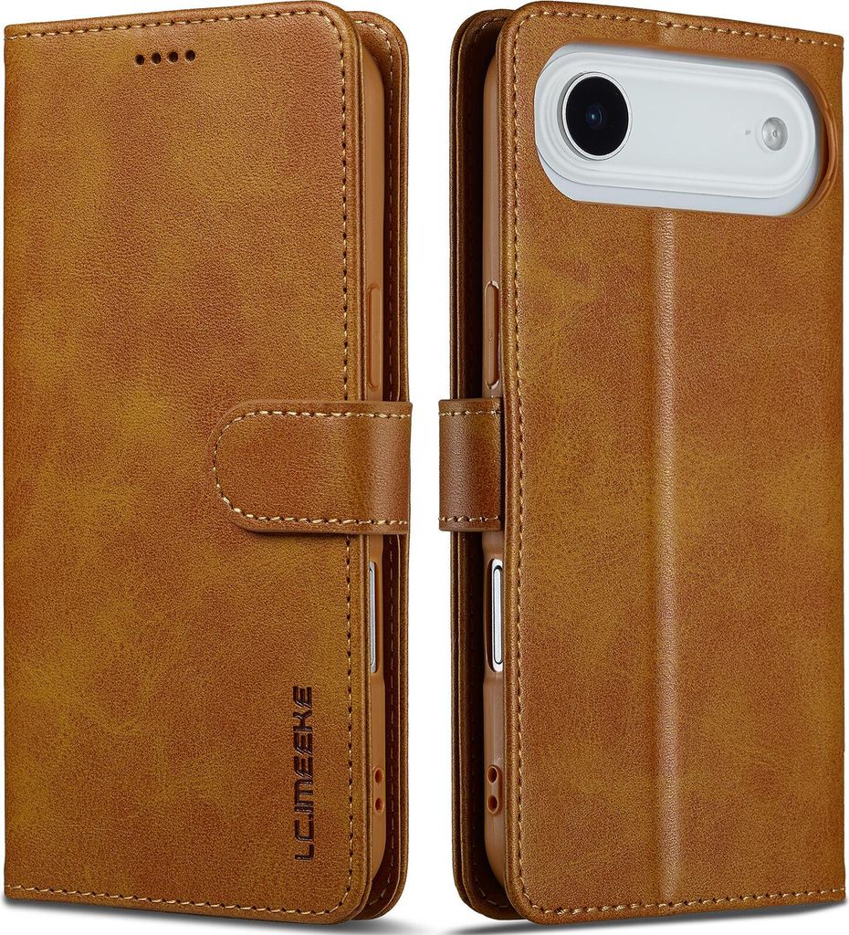 Hülle für iPhone 17Air, Klapphüllen Brieftasche Leder Magnetverschluss Ständer Schutzhülle Gelb