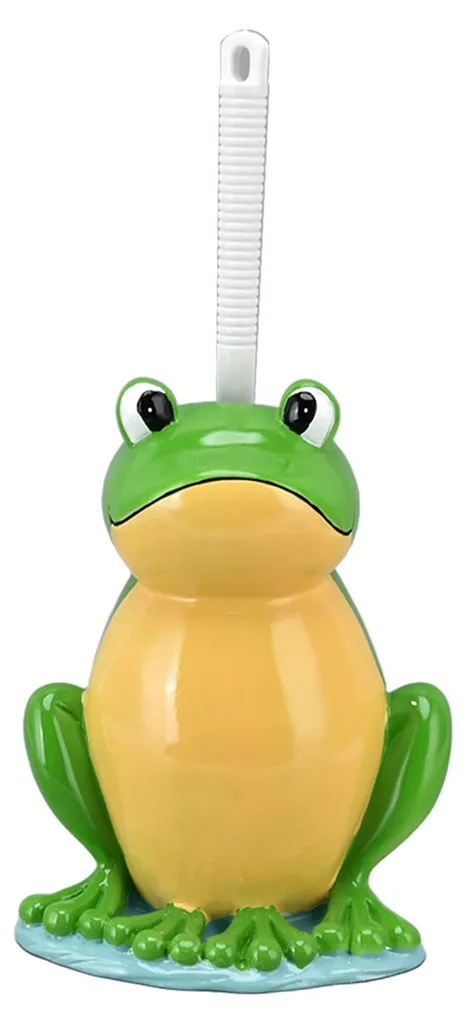 Brosse de toilettes originale en forme de grenouille verte en résine