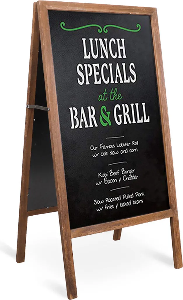 Panneau publicitaire extérieur pour restaurant, ardoise bois magnétique