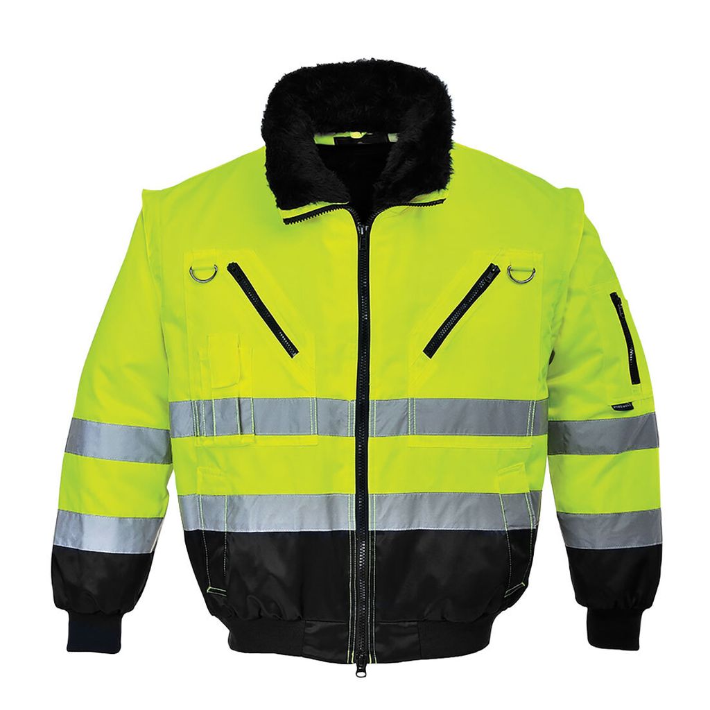 Portwest PJ50 Hi-Vis Warnschutz 3-in-1 Pilotjacke Yellow/Black Gr. XL