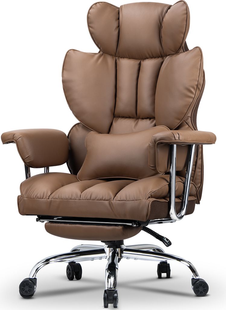 Chaise De Bureau Avec Repose-pieds Rétractable, Dossier Inclinable à