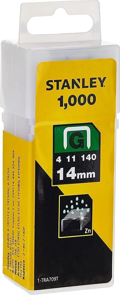 Stanley Punti 14mm Tipo G 140G Heavy Duty - 1000 Graffette Professionali