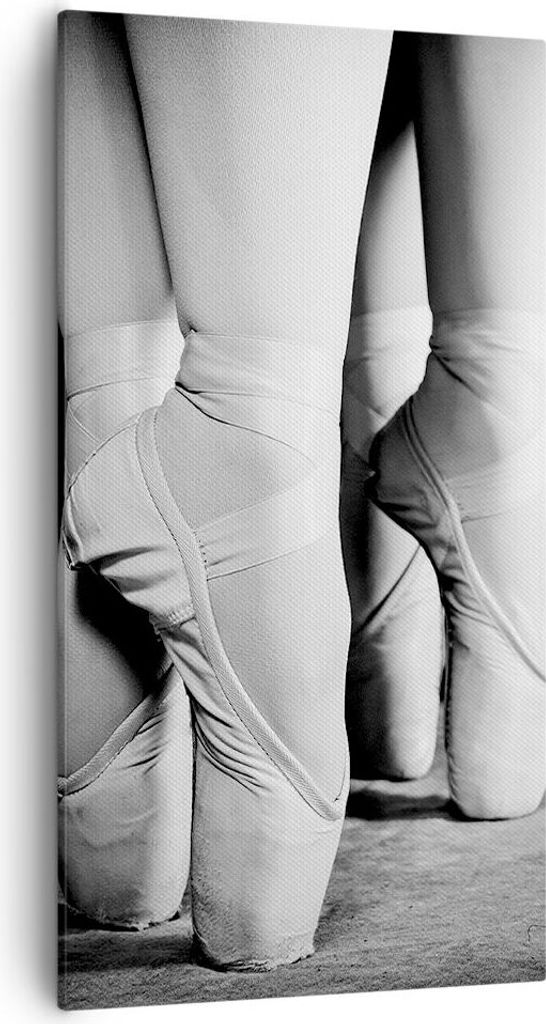 Bild auf Leinwand - Leinwandbild - Einteilig - Ballettschuhe Füße Tanz - 55x100cm - Wand Bild - Wanddeko - Wandbilder - Leinwanddruck - Bilder - ...