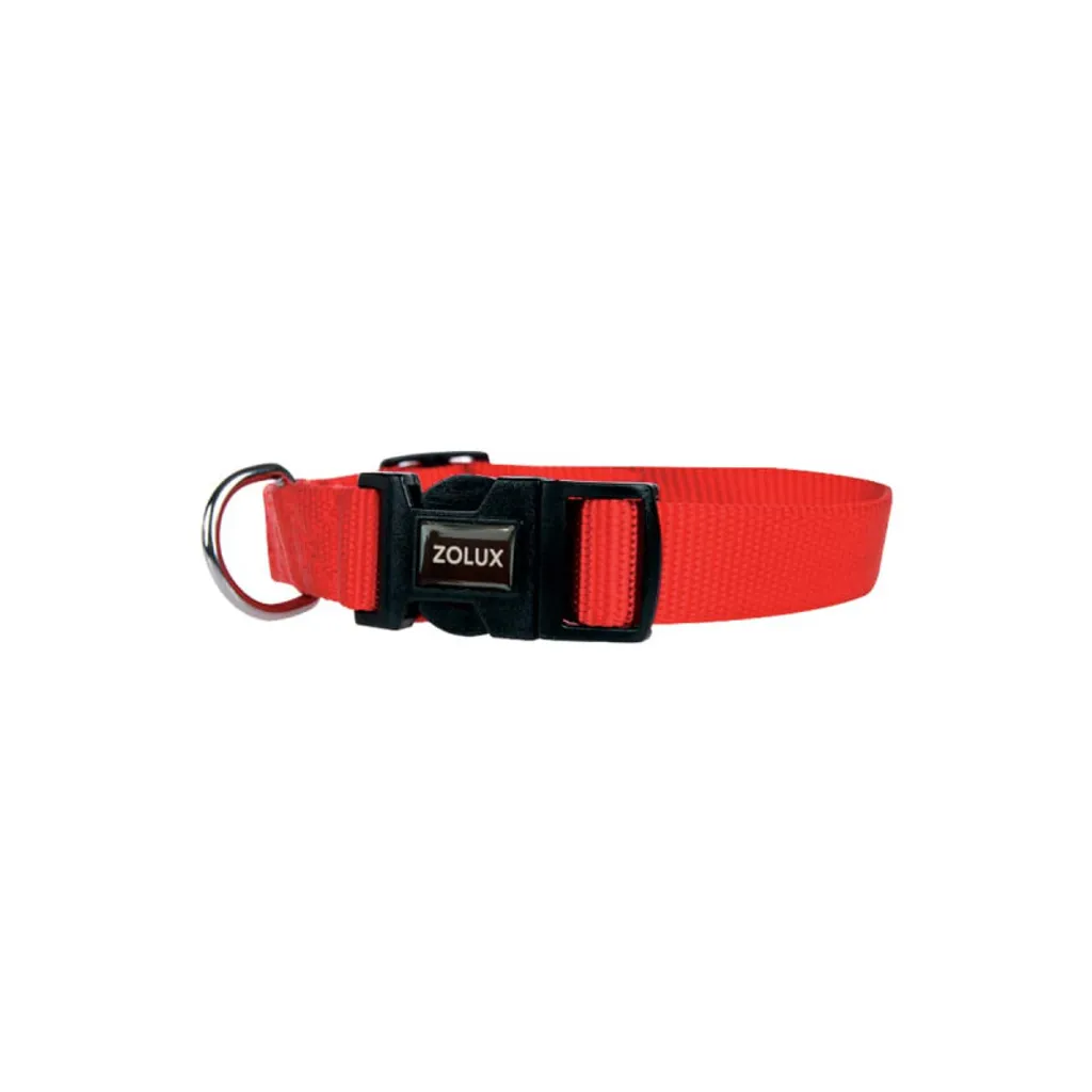 Zolux Collare Nylon Rosso 30-40cm | Ideale per Escursioni e Sport