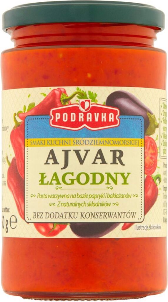 Pasta Ajvar łagodna z papryki i bakłażana 350 g Zdjęcie produktu 
