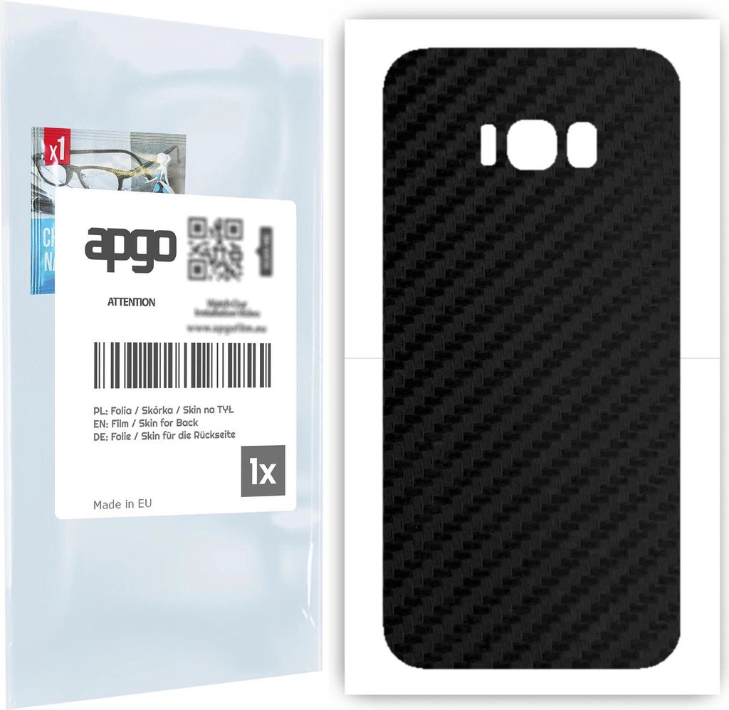 apgo Rückseite Schutzfolie für Samsung Galaxy S8+ -  Hinten Produktbild 