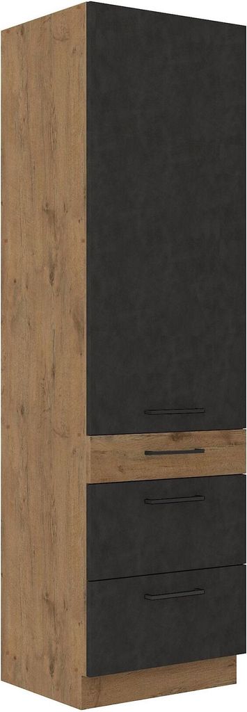 Vigo Hochschrank 60 cm Eiche Lancelot Matera Grau Küchenzeile Küchenblock Küche