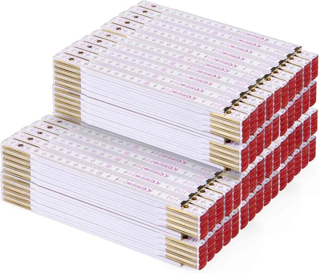 Metrie | Perfekt-10 skládací metr, bílý, 2 m | 50 ks Obrázek produktu 