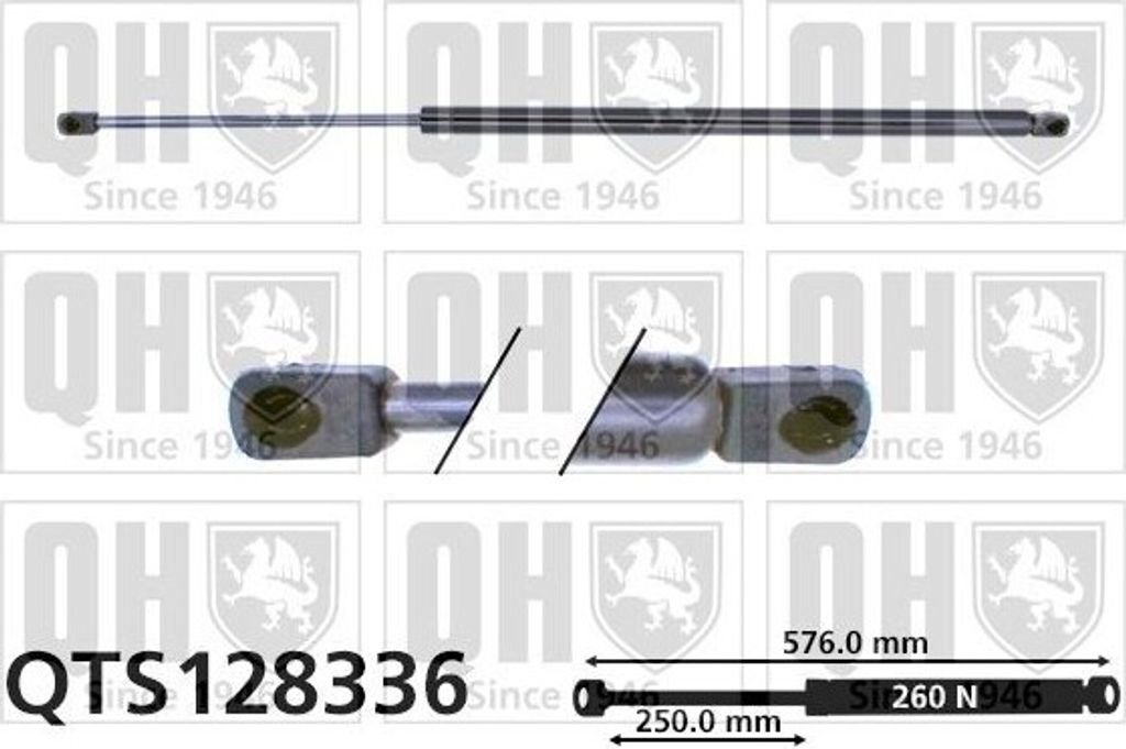 QUINTON HAZELL QTS128336 Gasfeder Heckklappendämpfer für FORD FIESTA III (GFJ) 576mm